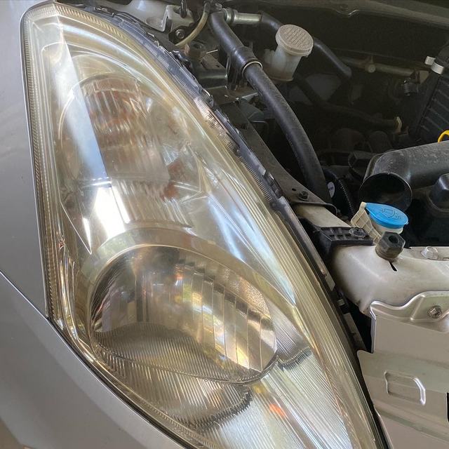 Headlight before restoration